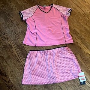 Lily’s of Beverly Hills two piece tennis set XL pink